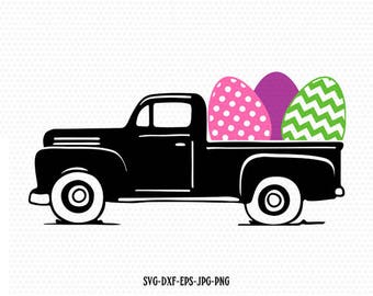 Easter vintage Truck Svg Easter old Truck Easter Cutting ...