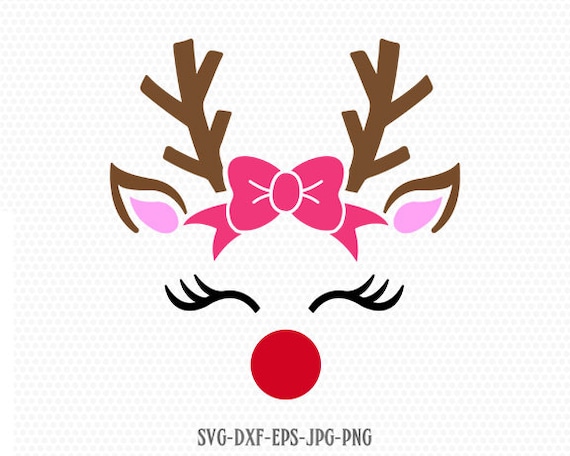Download Cute Reindeer SVG Reindeer Face Rudolf svg Christmas svg | Etsy