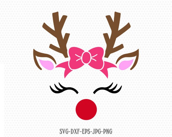 Download Cute Reindeer SVG Reindeer Face Rudolf svg Christmas svg ...