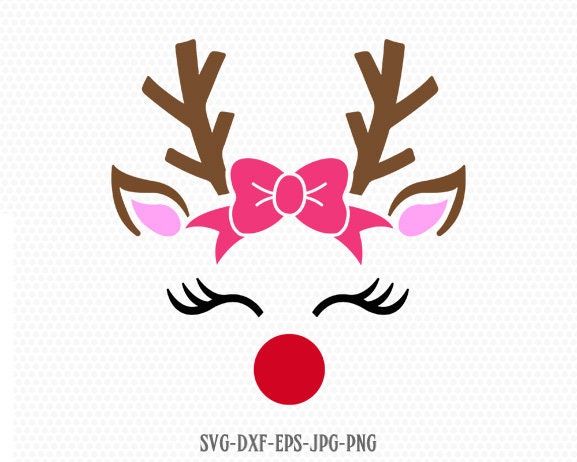 Download Cute Reindeer SVG Reindeer Face Rudolf svg Christmas svg ...