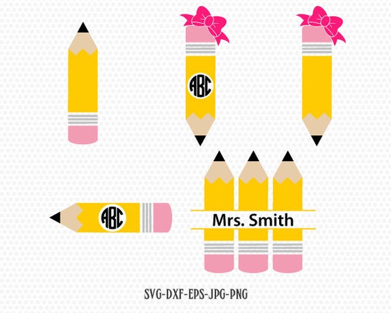 Download Teacher SVG back to school svg Pencil SVG Pencil Monogram ...