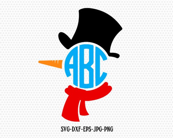 Snowman Monogram Christmas Svg Snowman Winter Svg Monogram Etsy