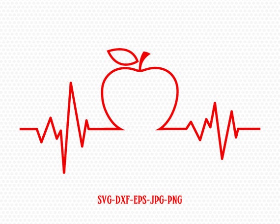 Download Apple Teacher Heartbeats Teacher Svg Apple Svg Bach To School Svg For Cricut Silhouette Cameo Files
