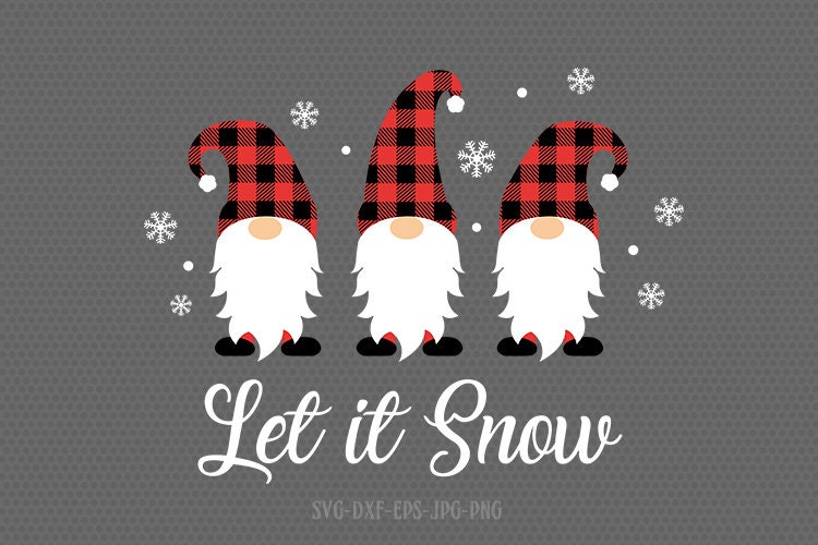 Christmas Gnomes Svg let it snow SVG Gnome SVG Christmas | Etsy