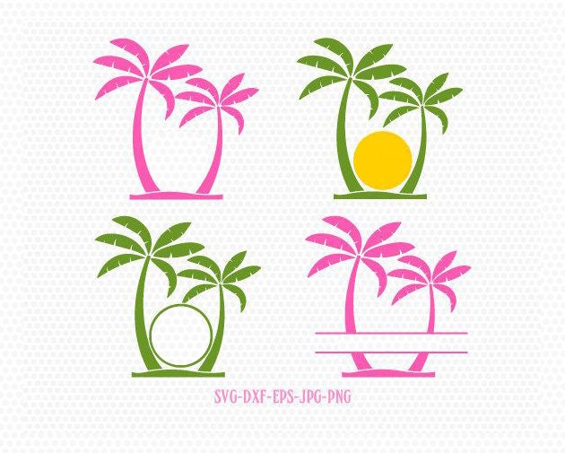 Download Palm Tree Svg Palm Tree Monogram Frames Beach Monogram Svg Etsy
