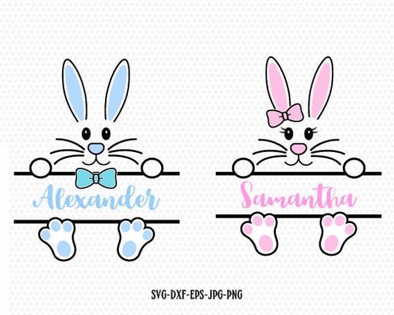 Download Bunny Girl boy monogram frame Svg Easter Svg Cute Easter ...