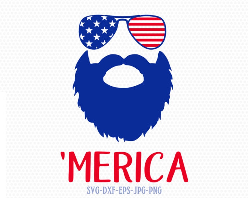 Download Free Merica Beard Svg Fourth Of July Svg Merica Svg 4th Of Etsy SVG DXF Cut File