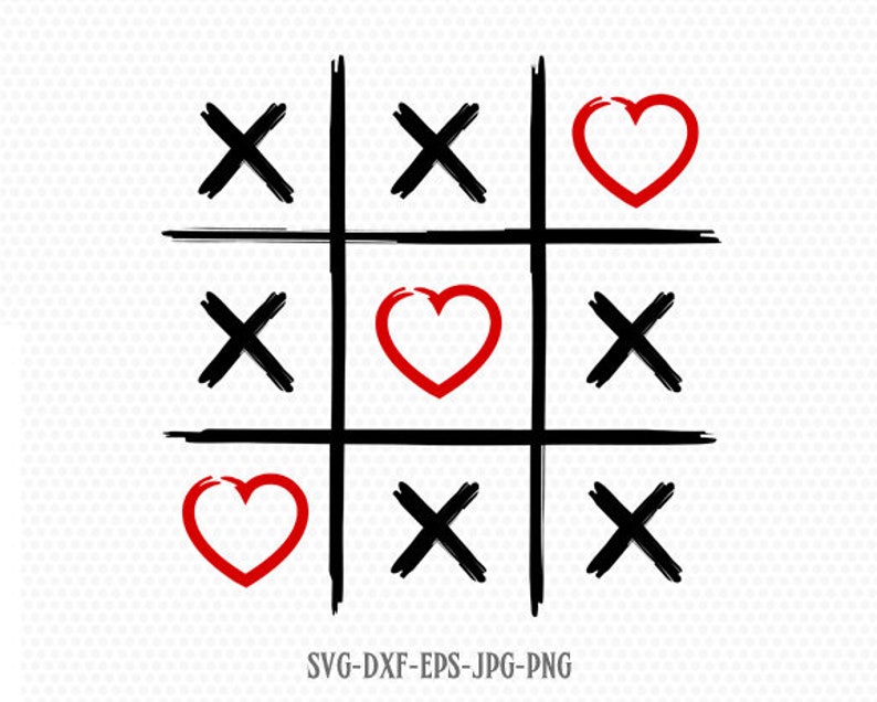 Valentines Tic Tac Toe Svg Xoxo Svg Valentine Svg Etsy