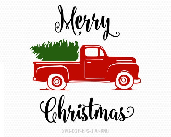 Download Truck tree retro vintage winter holiday svg merry ...