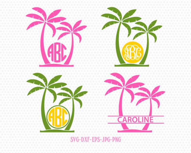 Download Palm Tree SVG Palm Tree Monogram frames Beach Monogram | Etsy