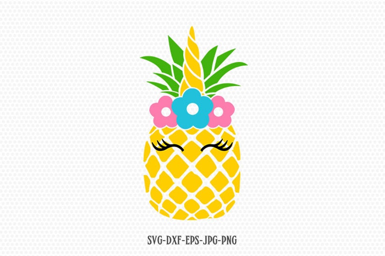 Unicorn Pineapple Svg Cute Pineapple Eyelashes Svg Summer Etsy
