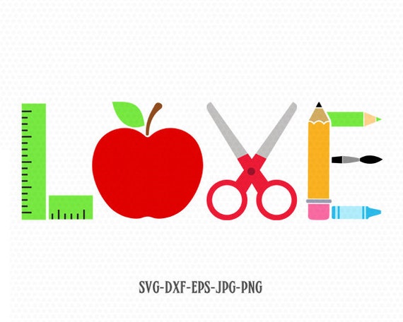 Download Love School Teacher Svg Love School Apple Pencil Svg Back To Etsy