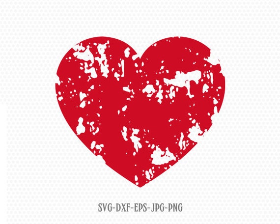 Distressed Heart Svg Valentine Svg Valentines Day Svg Love Etsy