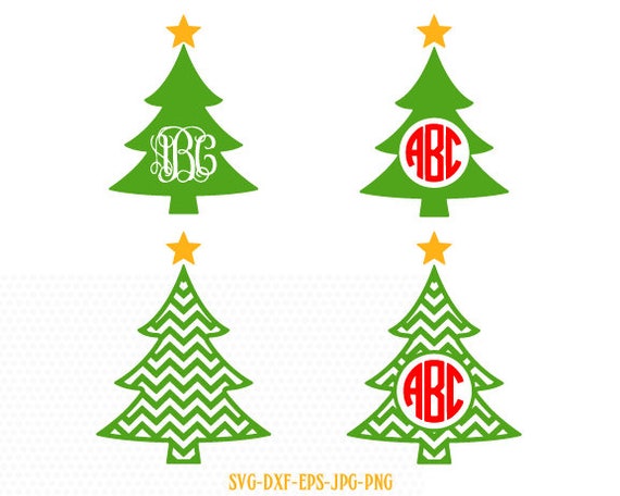 Download Free Christmas Tree Monogram Svg Monogram Christmas Svg Cutting Etsy SVG DXF Cut File