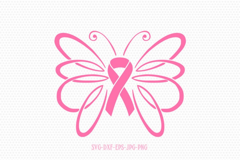 Butterfly Cancer Ribbon Cancer svg Breast Cancer ribbon | Etsy