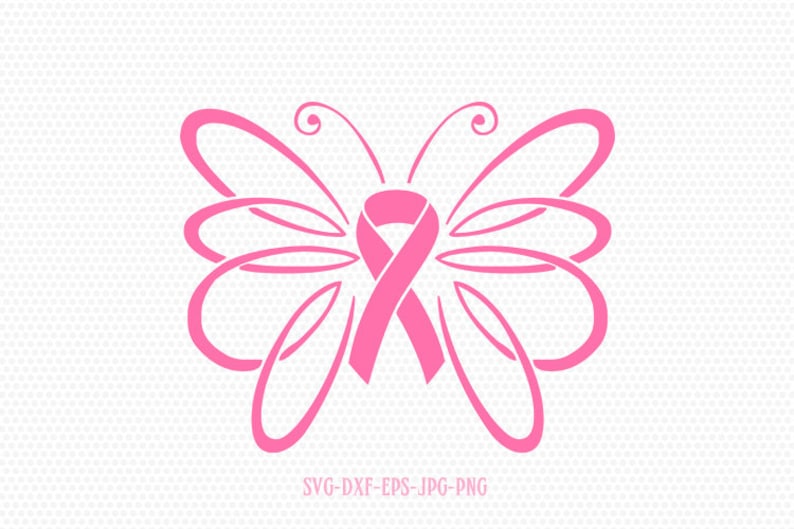 Download Butterfly Cancer Ribbon Cancer svg Breast Cancer ribbon | Etsy