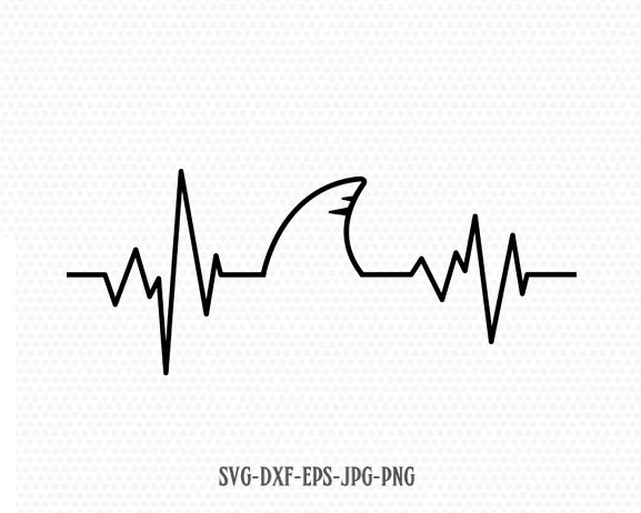 Download Shark Svg Shark Heartbeats Svg Cute Shark Svg Shark Cut Etsy