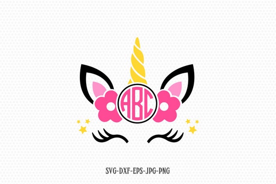 Download Free Unicorn Svg Unicorn Monogram Frame Svg Eyelashes Svg Etsy SVG Cut Files