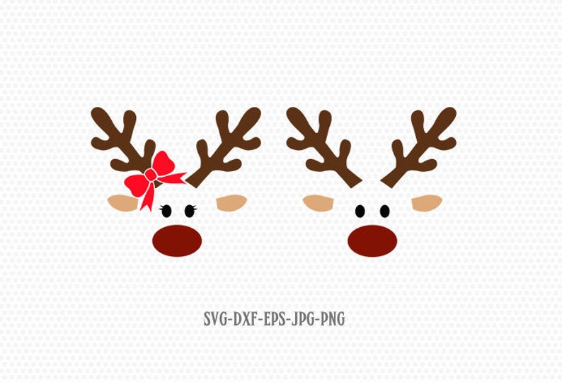 Download Free Reindeer Svg Boy And Girl Reindeer Christmas Svg Cutting Etsy SVG DXF Cut File