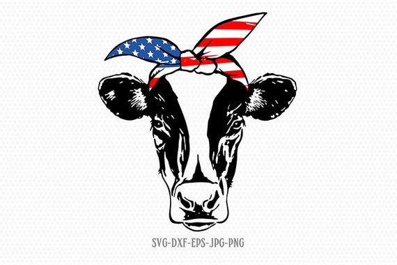 Download Heifer Cow Usa Usa Bandana Svg Fourth Of July Svg 4th Of Etsy