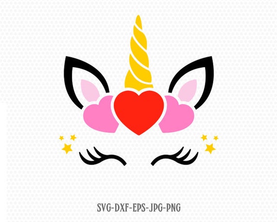 Valentines Day Unicorn Svg Unicorn Eyelashes Svg Love Etsy