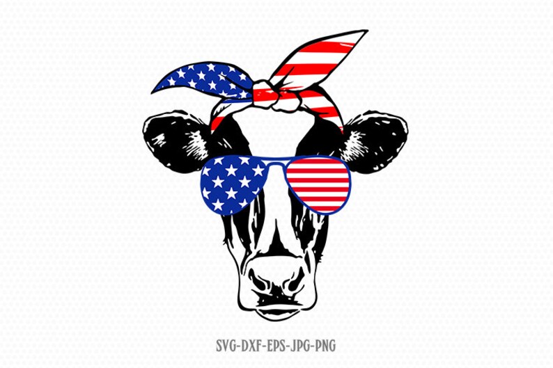 Download Heifer cow USA usa bandana svg Fourth of July SVG 4th of ...