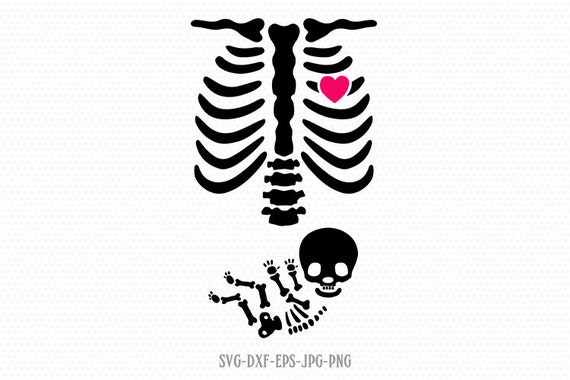 Baby Skeleton Svg Pregnancy Skeleton Svg Halloween Skeleton Etsy