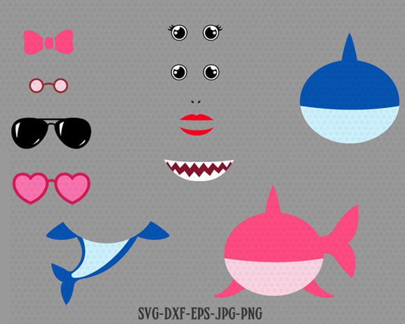 Download Baby Shark Svg Shark Svg Baby Shark design kit Shark | Etsy