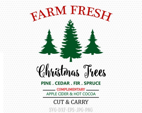 Farm Fresh Svg Christmas Tree Svg Farmhouse Svg Christmas Etsy