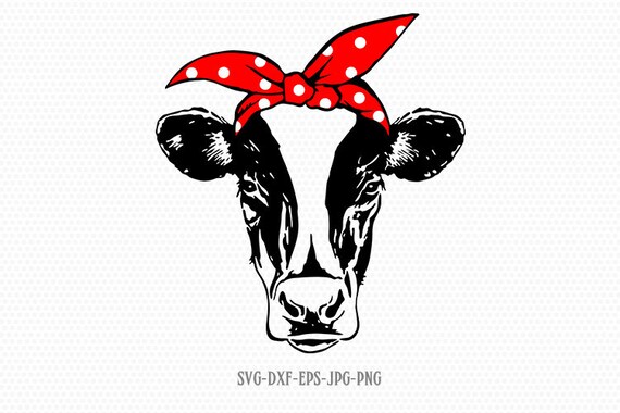Download Cow Svg Heifer Svg Cow Face Svg Cow With Bandana Svg Etsy