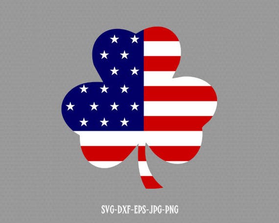 Usa Flag Silhouette Cameo Clover SVG Png Jpg CriCut Files Svg Pdf Shamrock Svg St Patricks Day USA Flag SVG St Patricks Day Svg