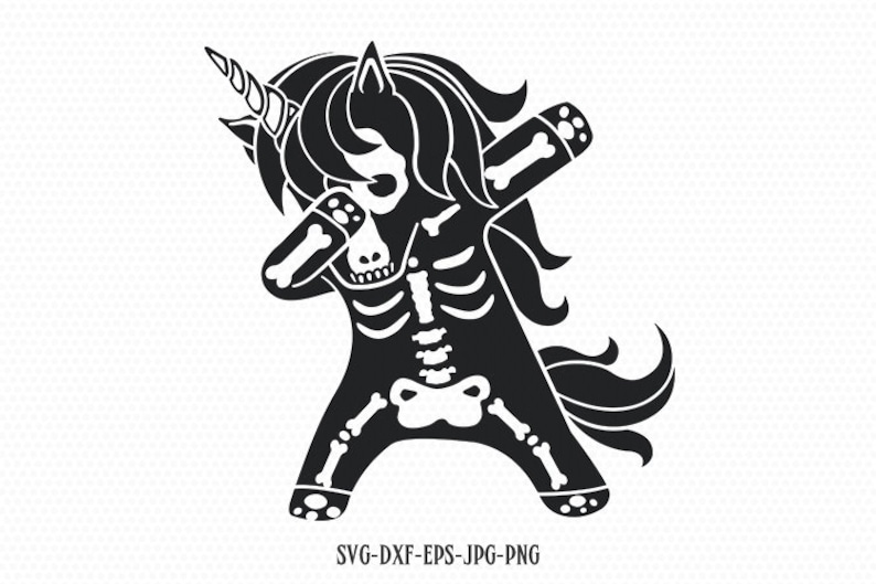 Download Dabbing unicorn svg halloween unicorn svg skeleton unicorn ...
