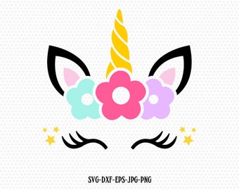 unicorn svg, unicorn eyelashes, unicorn birthday svg, Magical unicorn svg,, unicorn face svg, Cricut, Silhouette Cut File, SVG DXF EPS