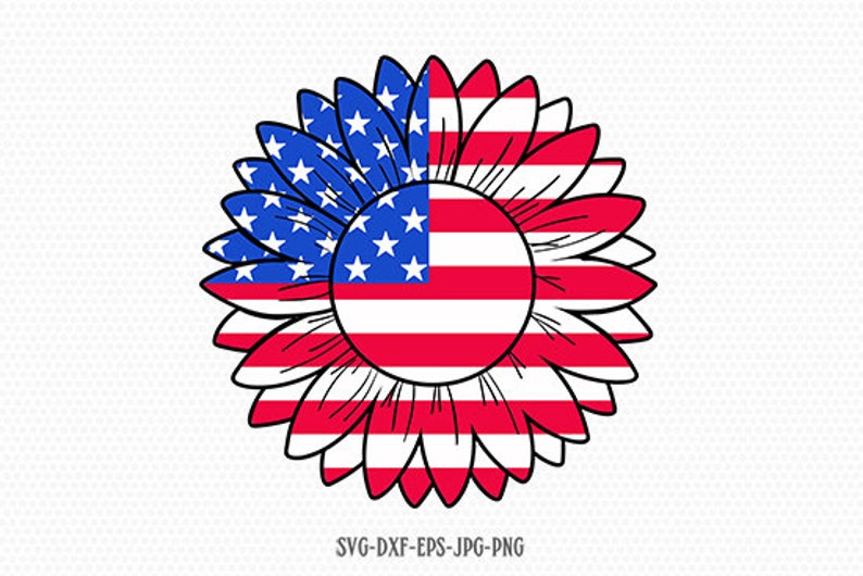 Download Patriotic Sunflower Svg USA svg American Flag SVG Flag svg ...