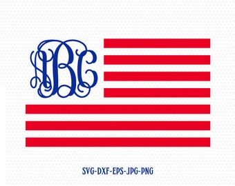 usa flag monogram svg, American Flag SVG, Fourth of July SVG, 4th of July Svg, Patriotic SVG, America Svg, Cricut, Silhouette File, svg dxf