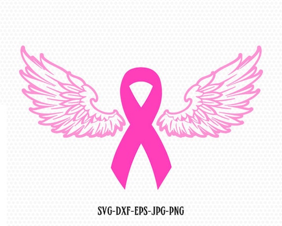 Cancer Ribbon Angel Wings Svg Cancer Awareness Ribbon Svg Etsy