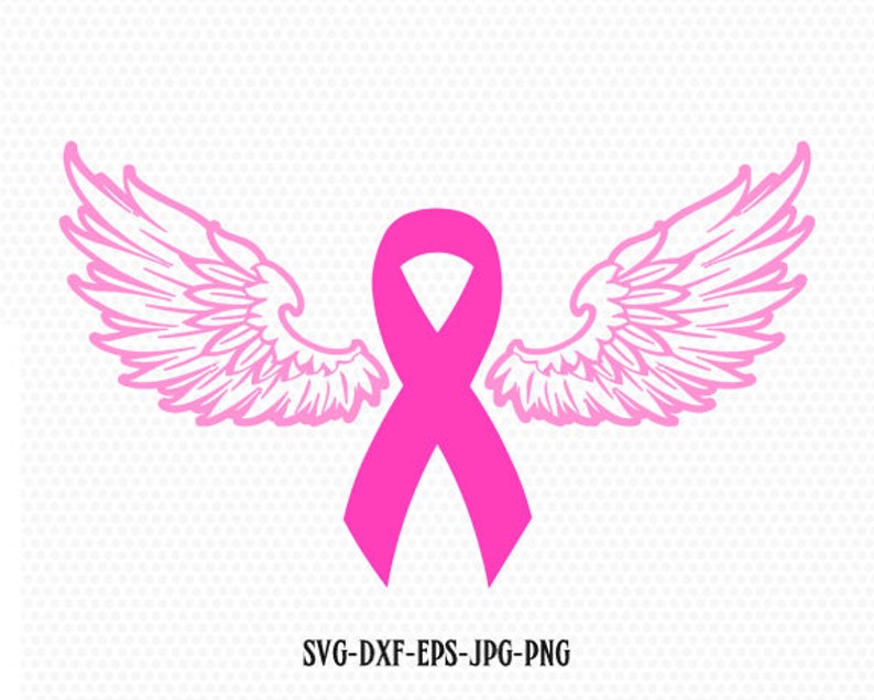 Download Cancer Ribbon angel wings SVG Cancer Awareness Ribbon SVG ...