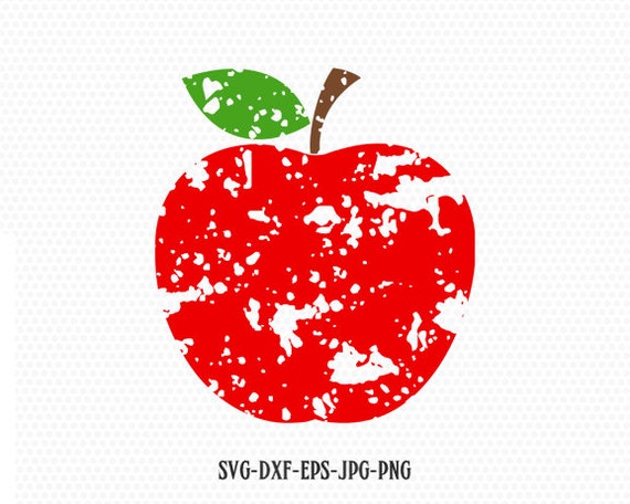 Distressed Apple Svg Apple Svg Back To School Svg Teacher Etsy