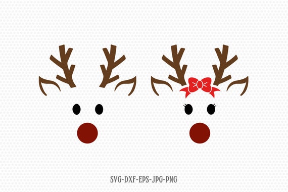 Cute Reindeer Svg Reindeer Svg Boy And Girl Reindeer Etsy