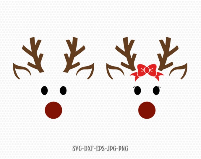 cute reindeer svg, Reindeer SVG, Boy and Girl Reindeer, Christmas SVG...