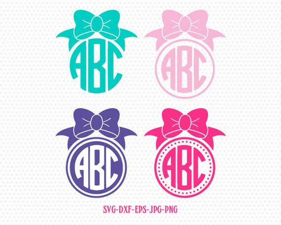 Download Girl Bow monogram frames SVG Bow svg CriCut Files frame | Etsy