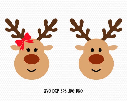 Reindeer SVG, Christmas, Xmas svg, Boy and Girl Reindeer, Christmas S…
