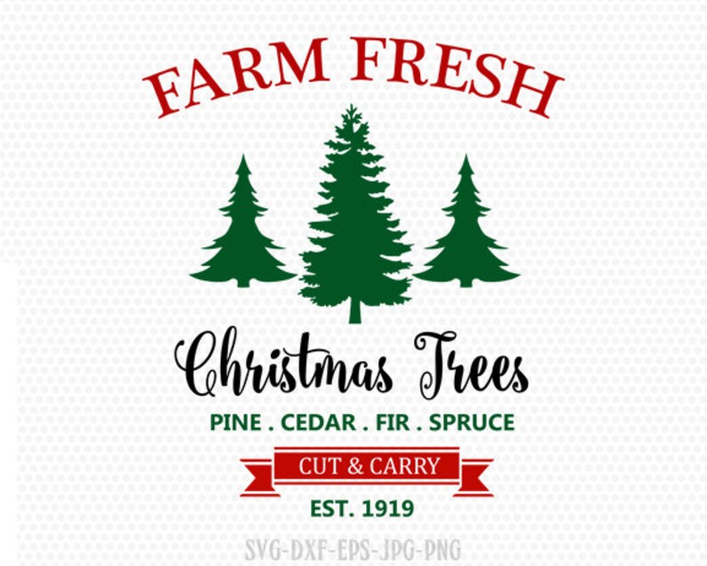 Farm Fresh Svg Christmas Tree SVG Farmhouse SVG Christmas Etsy