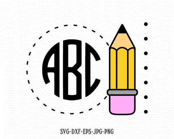 Download Free Pencil Monogram Frames Teacher Svg Back To School Svg Etsy SVG Cut Files