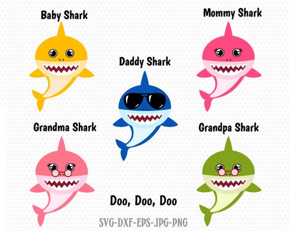 Download Baby Shark family Svg Shark SvgBaby Shark svg doo doo doo | Etsy