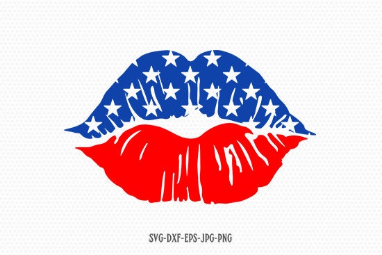 USA lips Kiss svg, Fourth of July SVG, 4th of July Svg, Patriotic SVG…