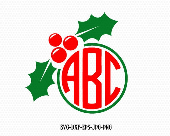 Download Christmas Holly Leaf Monogram svg Holly svg monogram | Etsy