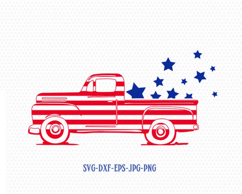 Download Patriotic vintage old truck svg Fourth of July SVG 4th of ...
