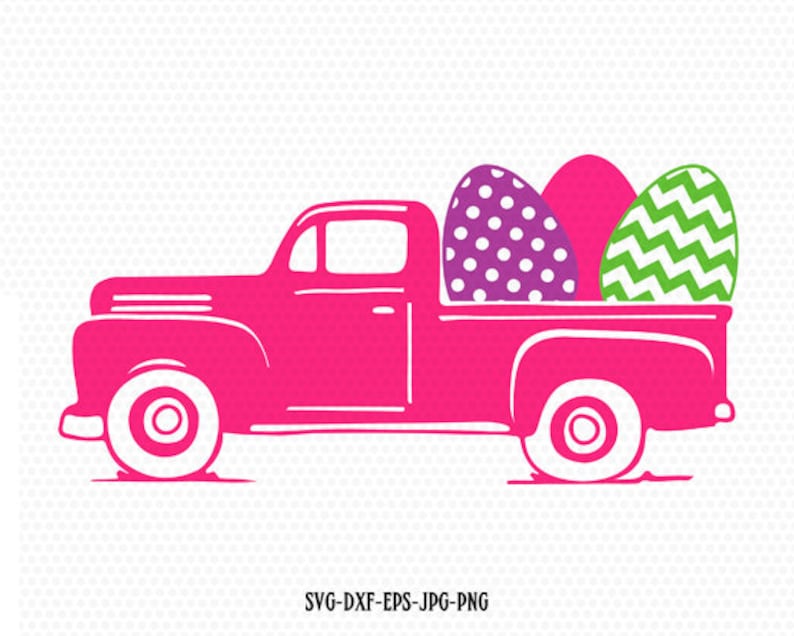 Free 197 Easter Truck Svg SVG PNG EPS DXF File