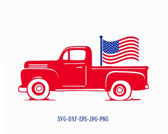Patriotic Vintage Old Truck Svg Fourth Of July Svg 4th Of Etsy